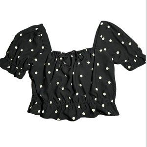 H&M Smocked Square Neck Top
